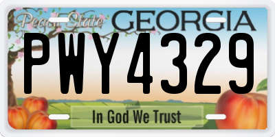 GA license plate PWY4329