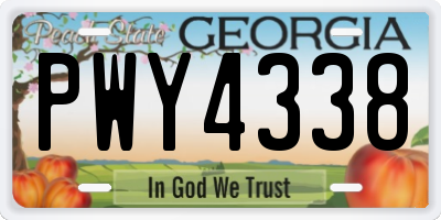 GA license plate PWY4338