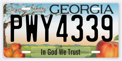 GA license plate PWY4339