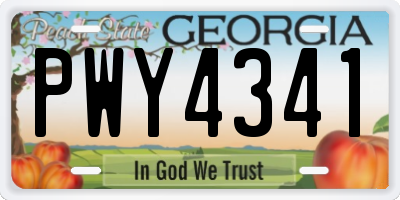 GA license plate PWY4341