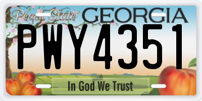 GA license plate PWY4351