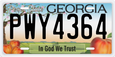 GA license plate PWY4364