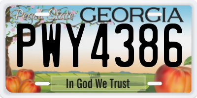 GA license plate PWY4386