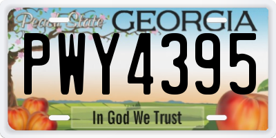 GA license plate PWY4395