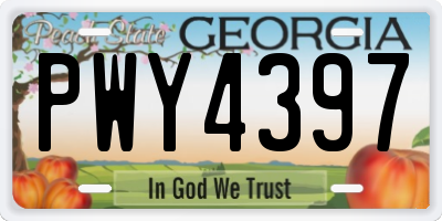 GA license plate PWY4397