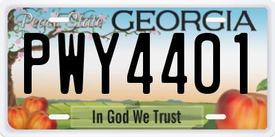 GA license plate PWY4401