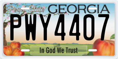 GA license plate PWY4407