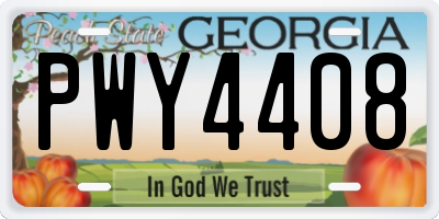 GA license plate PWY4408