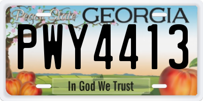GA license plate PWY4413