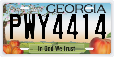 GA license plate PWY4414