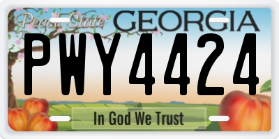 GA license plate PWY4424