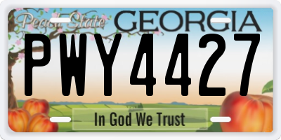 GA license plate PWY4427