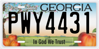 GA license plate PWY4431