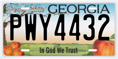 GA license plate PWY4432