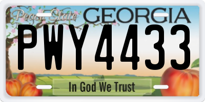 GA license plate PWY4433