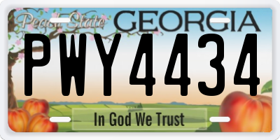 GA license plate PWY4434