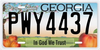 GA license plate PWY4437