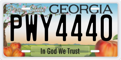GA license plate PWY4440