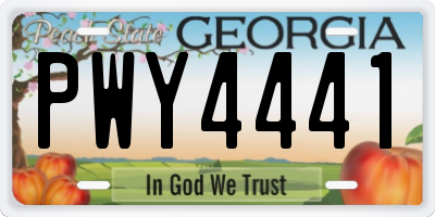 GA license plate PWY4441