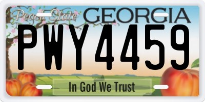 GA license plate PWY4459