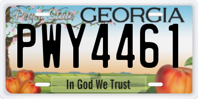 GA license plate PWY4461