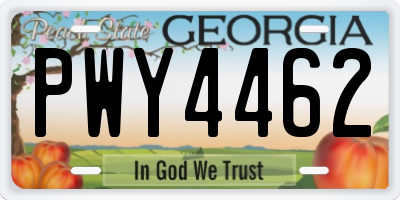 GA license plate PWY4462