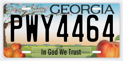 GA license plate PWY4464