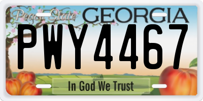GA license plate PWY4467