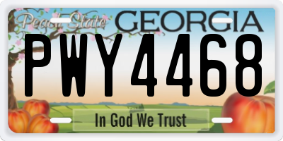 GA license plate PWY4468