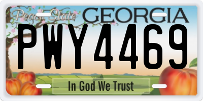 GA license plate PWY4469