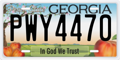 GA license plate PWY4470