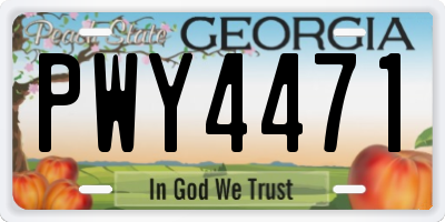 GA license plate PWY4471