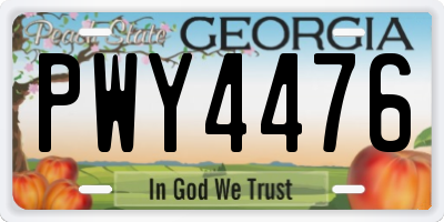 GA license plate PWY4476