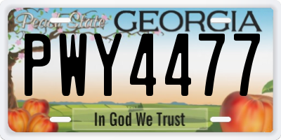 GA license plate PWY4477