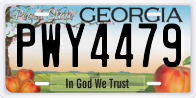 GA license plate PWY4479