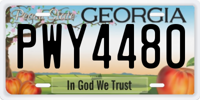 GA license plate PWY4480