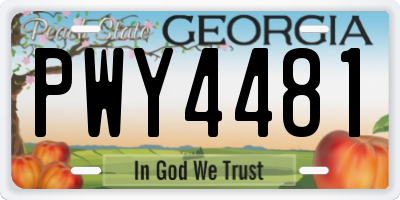 GA license plate PWY4481