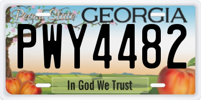 GA license plate PWY4482