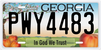 GA license plate PWY4483