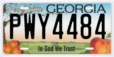 GA license plate PWY4484
