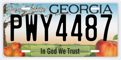 GA license plate PWY4487