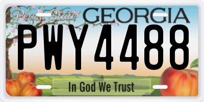 GA license plate PWY4488