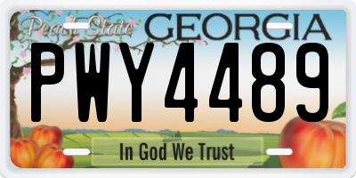 GA license plate PWY4489