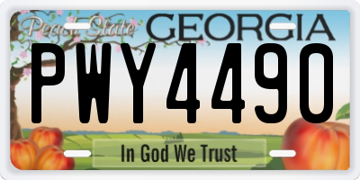 GA license plate PWY4490