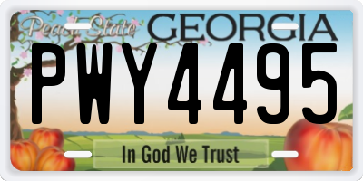 GA license plate PWY4495
