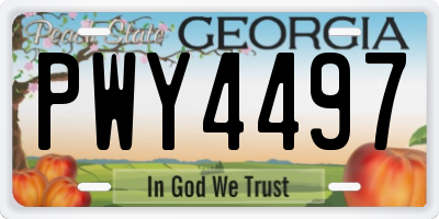GA license plate PWY4497