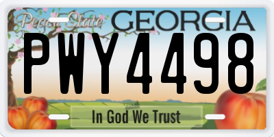 GA license plate PWY4498
