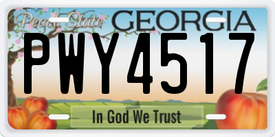 GA license plate PWY4517