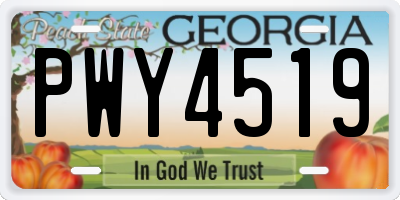 GA license plate PWY4519