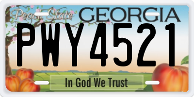 GA license plate PWY4521